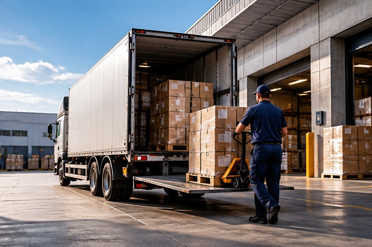 Caminhão em operação de distribuição nacional
