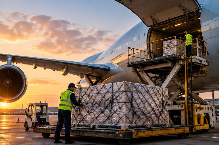 Operação de carga aérea internacional